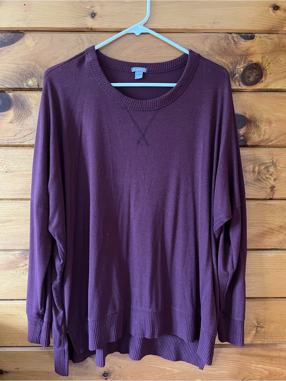 Aerie oversized long sleeve in Deep Burgundy